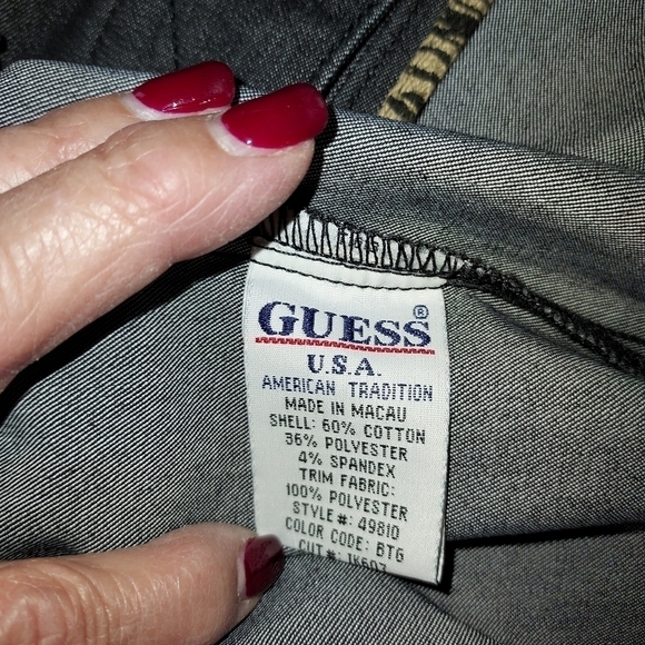 Guess Jacket black Med NWOT Animal print cuffs and collar - Picture 13 of 16